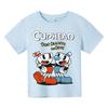 2025 Детская милая одежда cuphead Детская летняя модная футболка Футболки с мультяшным принтом для маленьких мальчиков Повседневные топы с коротким рукавом для малышек