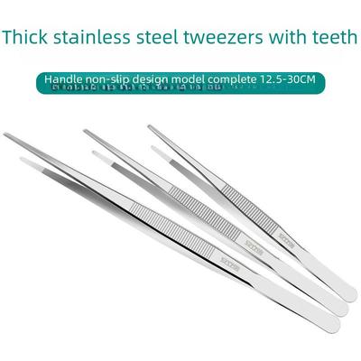 25 см нескользящий пинцет из нержавеющей стали с круглыми зубцами, удлиненный и утолщенный инструмент для укладки