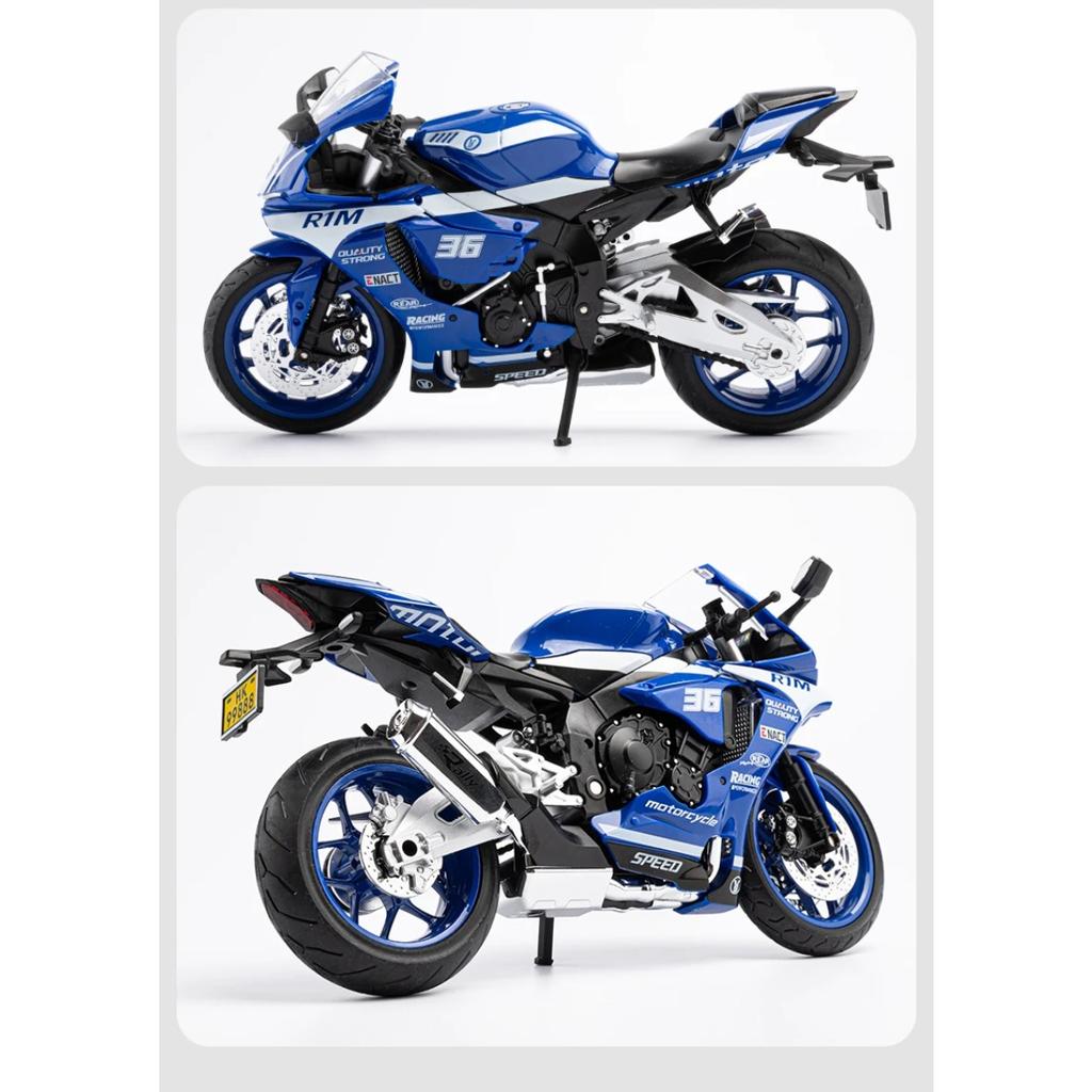 1/9 Yamaha R1M Racing Motorcycle Diecast Model Car Alloy Metal Simulation Ornament Collection Hobby Valentine's Day Gifts Friend