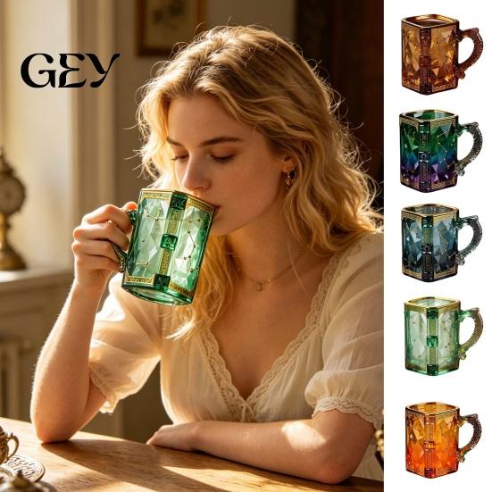 Fantasy Lover Mug Magic Constellation Glass Mug, 330ml Zodiac Coffee Cup with Home Library Heat Reveal Design, Starry Night Water for Collectors