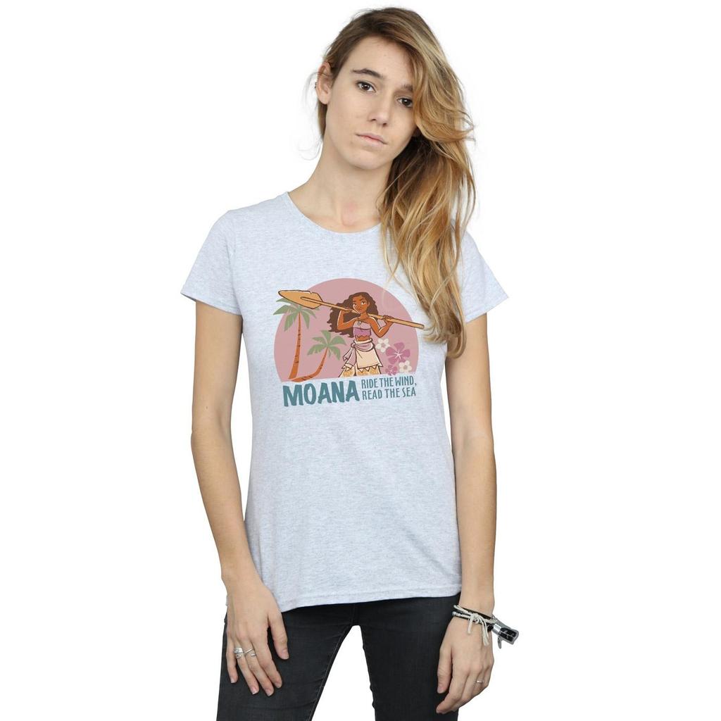 Disney Womens/Ladies Moana Read The Sea Cotton T-Shirt