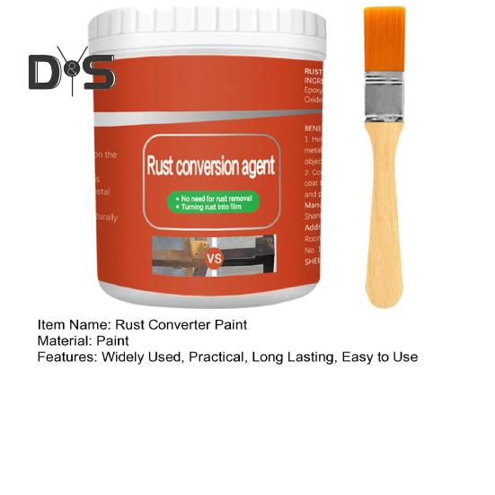 Rust Converter Paint with Brush Long-Lasting Protection Metal Anti-Rust Coating Multi-Functional Rust Treatment Accessories