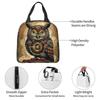 Steampunk Owl With Clock And Gears Insulated Lunch Bag for Kids School Cooler Thermal Food Box Tote Lunch Boxes Container