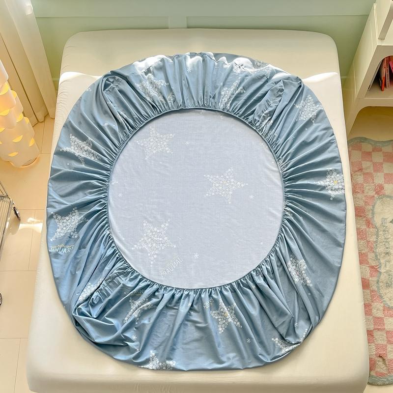 100% Cotton Bedsheet Elastic Fitted Sheet Print Bed Cover Single/Double/Queen/King Size Bed Linen Drap De Lit (No Pillowcase)