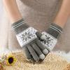 Knitted Gloves Korean Style Mittens Full Fingers Gloves Christmas Snowflakes Gloves Unisex Gloves