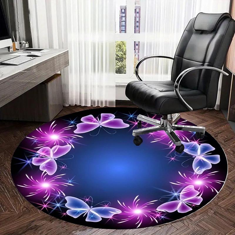 1pc Carpet Chair Mats Butterfly Fireworks Circular Frame Perfect for Decorating Chairs, Polyester Carpet, for Living Room.YDT608