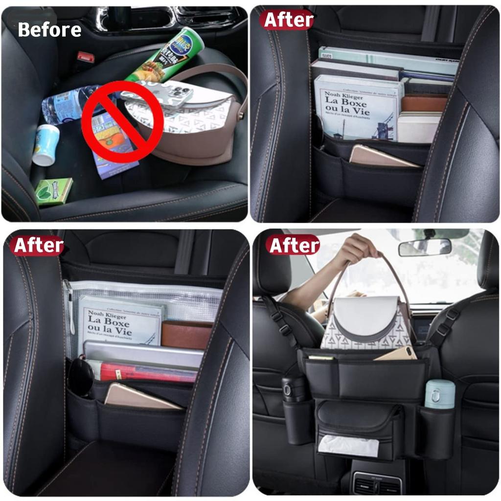 EXCEREY Подвесная сумка для автомобиля, Карман на сиденье, Сумка для сиденья переднего ряда, Многофункциональный ящик для хранения, Автомобиль