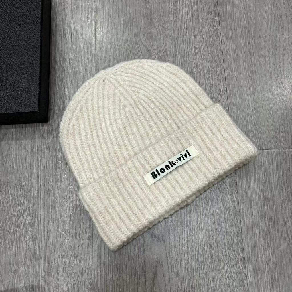 Новые модные и универсальные шапки-бини с длинными надписями для женщин на осень и зиму, шапка из шерсти, подчеркивающая лицо, для улицы, теплая вязаная шапка