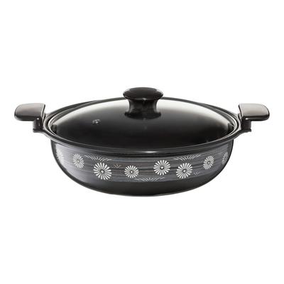 Takagi Metal легко устанавливается на столешницу IH Ajiwai глиняный горшок Azuchi Двуручный горшок, мытье, горшок, эмалированный, совместимый, 24 см, горшок, стиль, HA-D24N