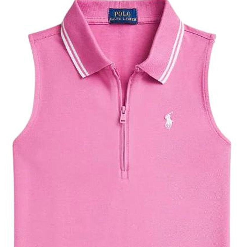 Polo Ralph Lauren Платье-миди без рукавов с вышитым логотипом, заниженной талией, женское, розовое 312965016001