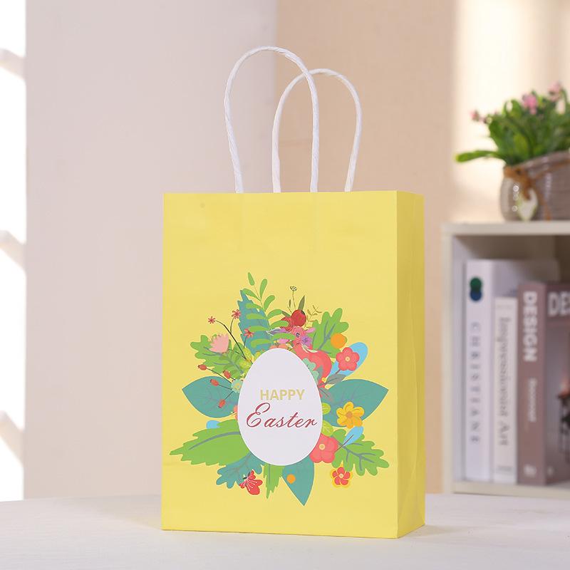 30 шт. подарочные пакеты с дизайном пасхального кролика и надписью Happy Easter, бумажные пакеты для подарков на вечеринку, маленьких подарков, упаковки сладостей и тортов