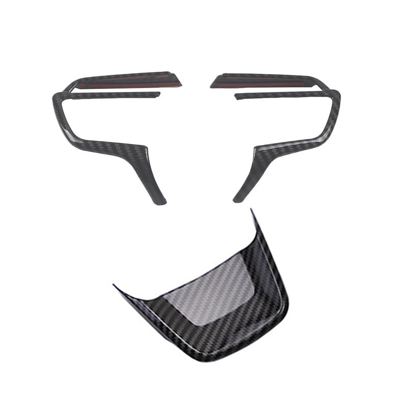 Для Toyota Highlander XU70 2020 2024 2024 2024 Гибридный ABS карбоновый руль автомобиля кнопки панель крышка отделка наклейка аксессуары