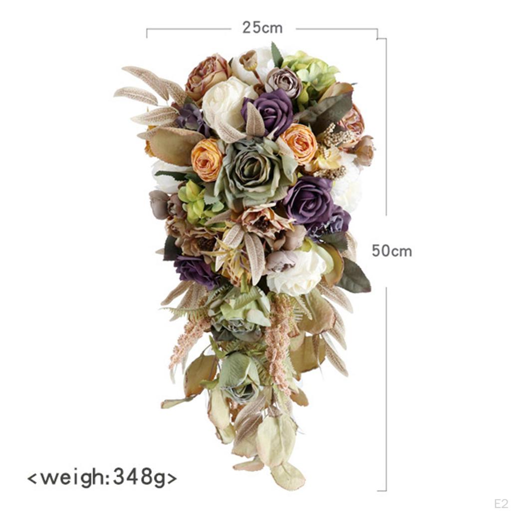 Свадебный букет невесты ручной работы Элегантный Бохо Искусственные цветы Бросание