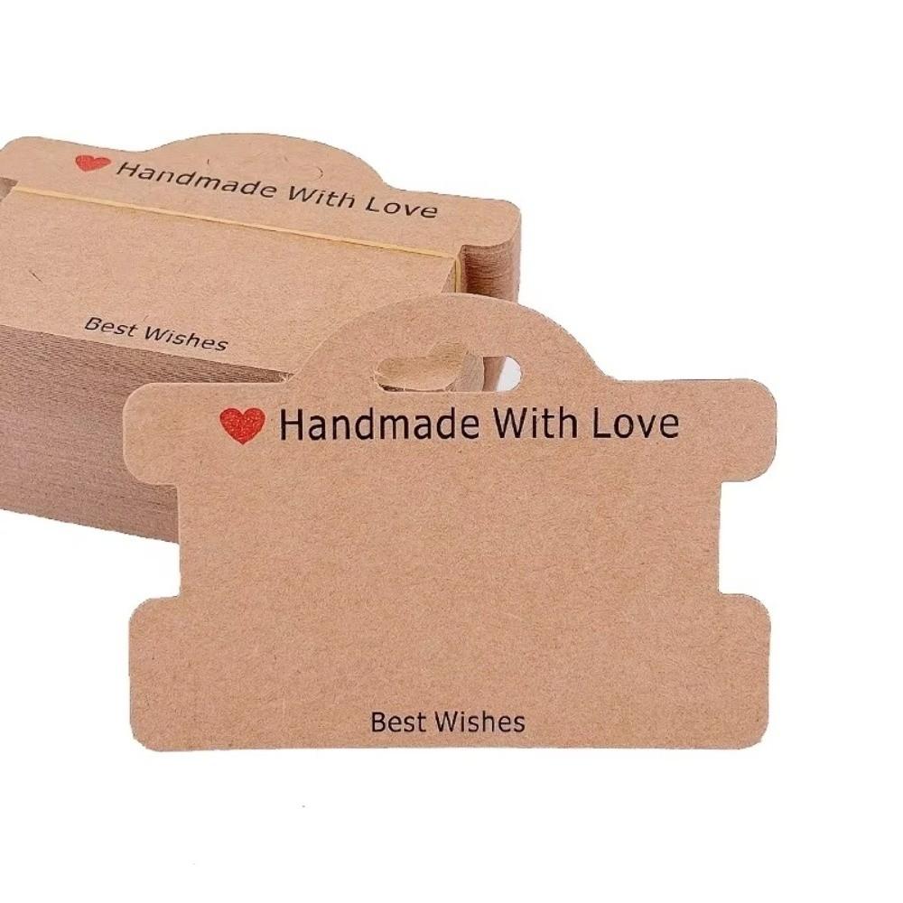 100pcs Love Jewelry Tags Bracelet Display Handmade Hanging Blank Tag for Small Business