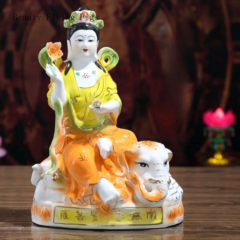 Китайская классическая керамическая статуя Будды Манджушри Бодхисаттвы, украшение для дома, гостиной, украшение для фэн-шуй
