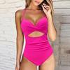 Push Up цельный купальник женский вырезанный купальник женский с высокой талией пляжная одежда женский купальник цельный