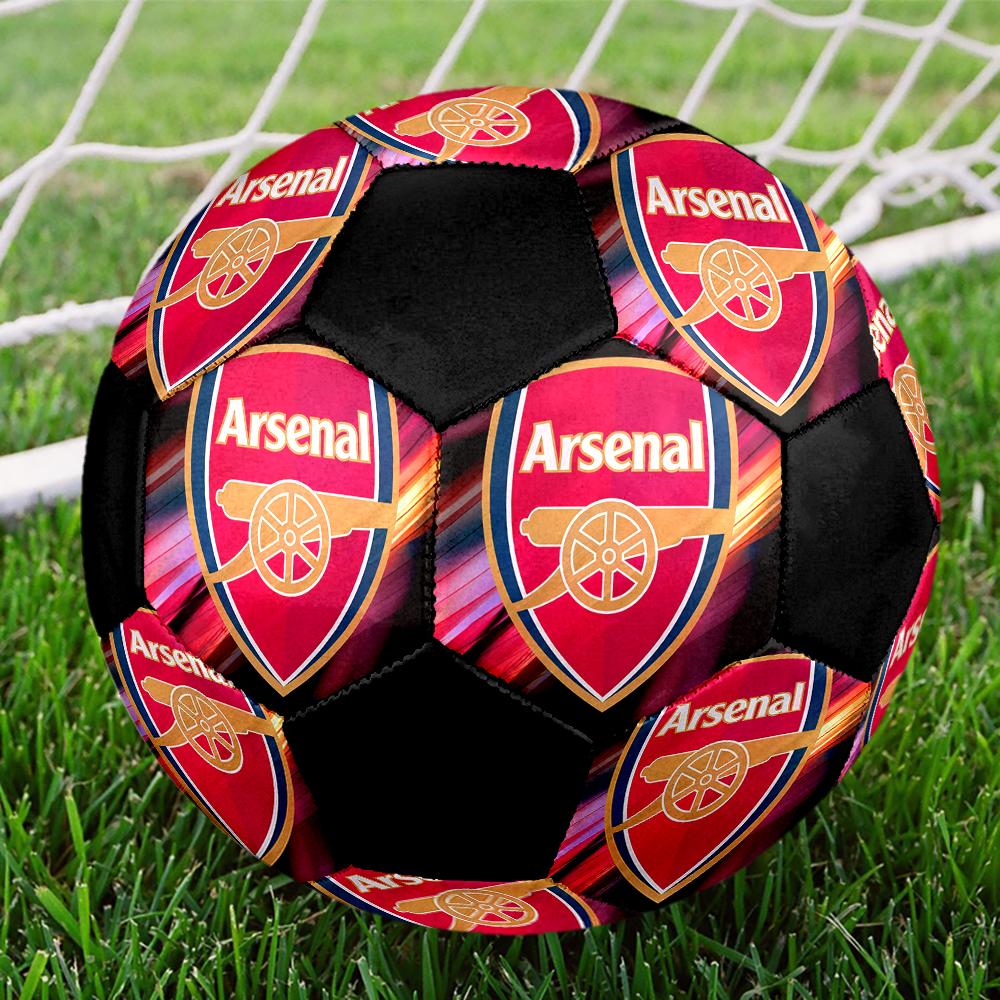 SIZE 5 Arsenal Football Club Soccer Ball Colorful All Ages Machine Stitched PVC Competition Ready Durable High-Bounce