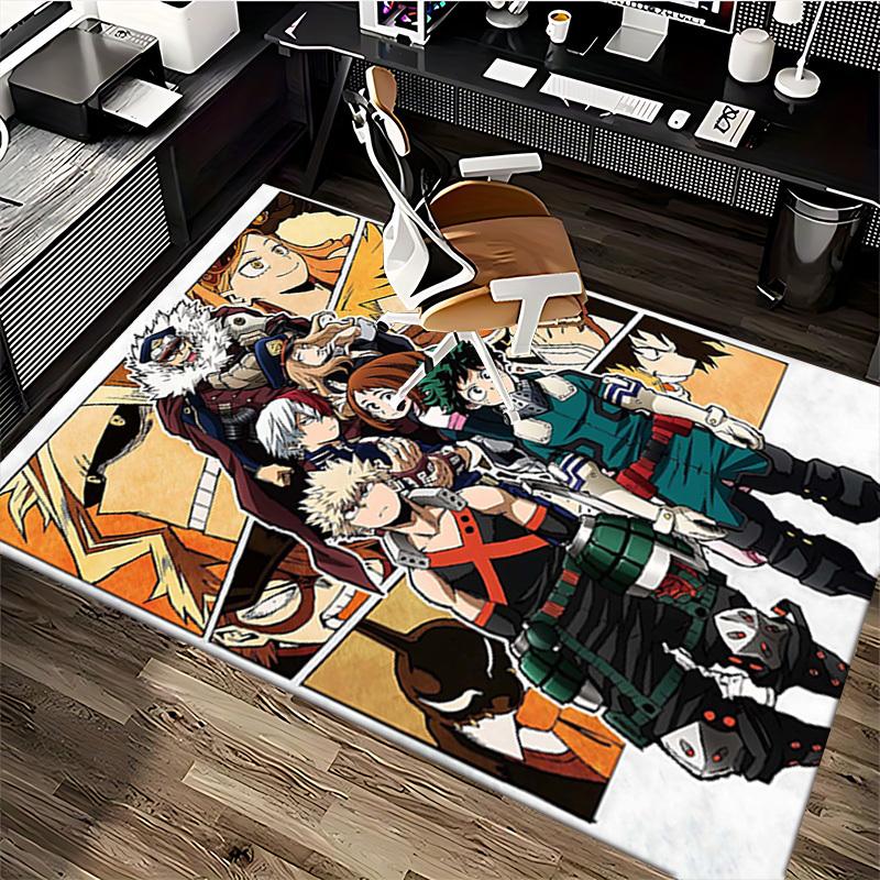 1pc My Hero Academia Anime Characters Office Chair Mat - Anti-Slip Carpet for Desk, Decorative Floor Covering Suitable for Home or Workplace, Perfect