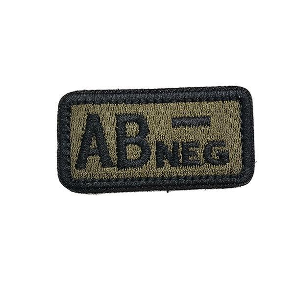 Embroidered Tactical Blood Type Velcro Badges: A, B, AB, O, +POS, -NEG - Military and Outdoor Identification.