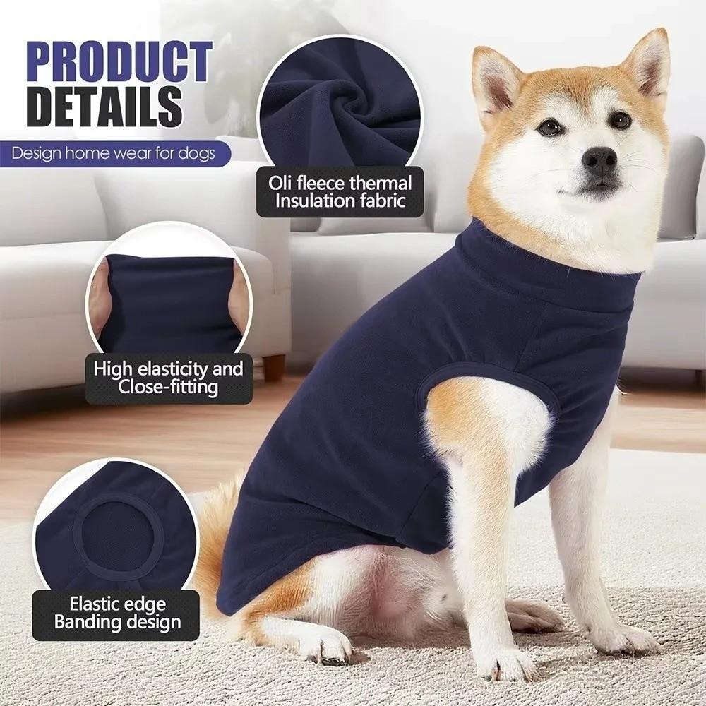 Fleece Dog Sweater Vest Stretchy Pullover High Elasticity Dog Bottoming Shirt Super Soft Warm Pet Calming Clothes For Pet Dogs