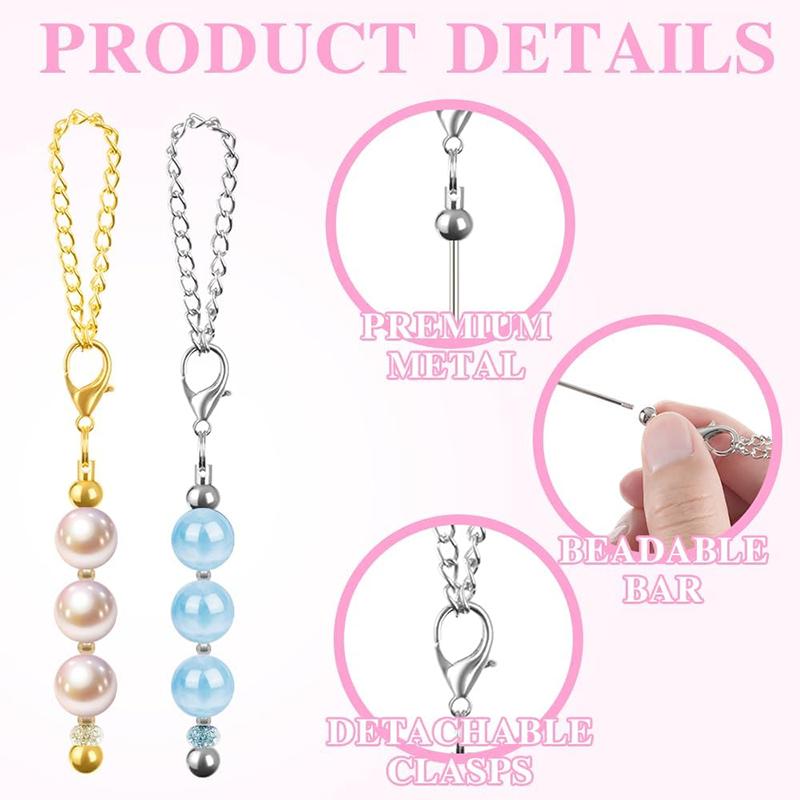 WTEMPO Набор основ для брелоков с бусинами Пустые основы для брелоков для бусин Набор для изготовления брелоков с бусинами своими руками для поделок, подвесок, шармов