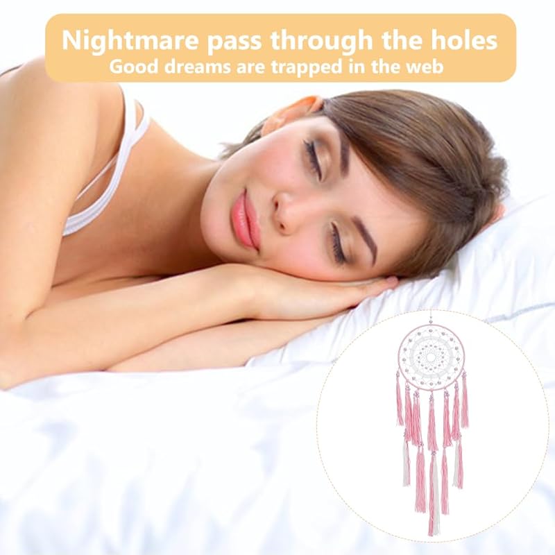 INFUNLY DIY розовый ловец снов набор для самостоятельного изготовления кисточки подвесное украшение инструкция Прикрепленные бусины настенные для спальни жизни комнаты украшение для дома