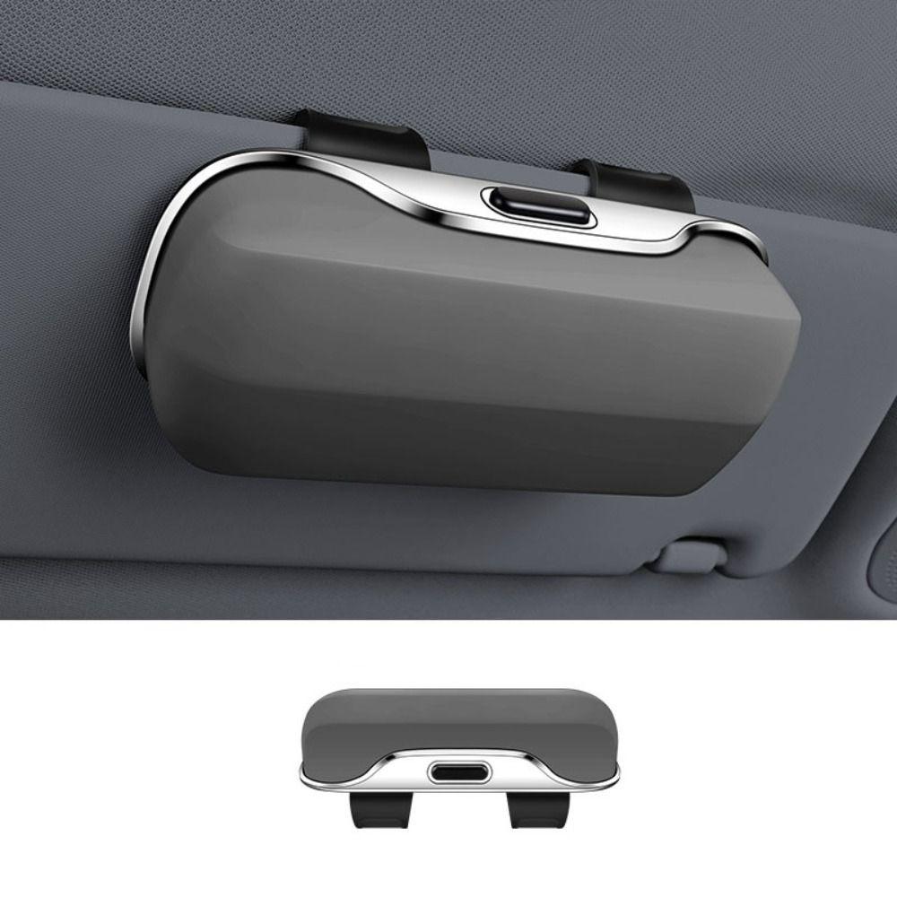 Stable Car Glasses Box Press Switch Eyeglass Case Universal Car Sunglasses Holder Sun Visor