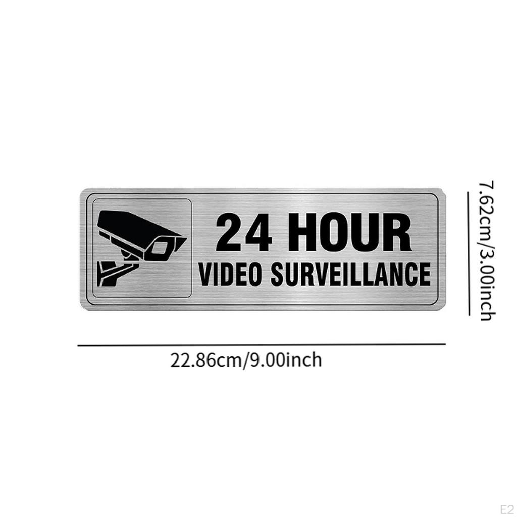 4x 24 Hour Video Sign Monitored Signs Selfadhesive Practical Weatherproof Camera for Home