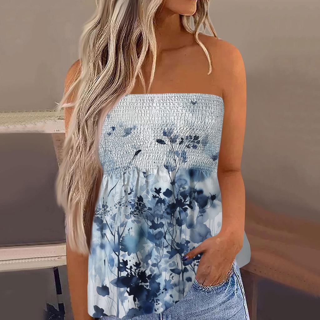 2024 топы для женщин, милая сексуальная футболка без рукавов с открытыми плечами и цветочным принтом