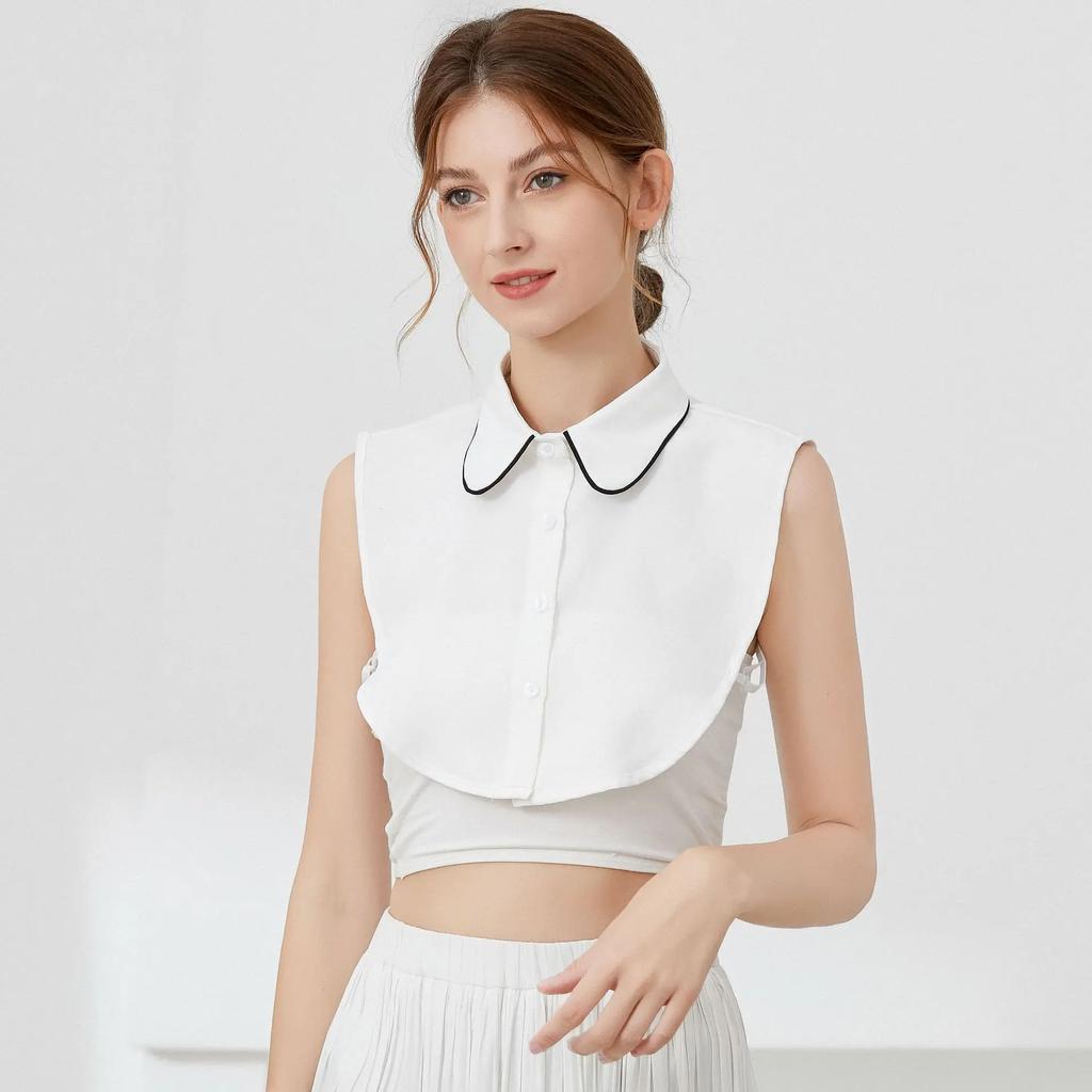 Adult Laple False Collar for Women Vintage Detachable Lapel Blouse Tops Fake Collars Women Kraagje Nep Clothes Accessories