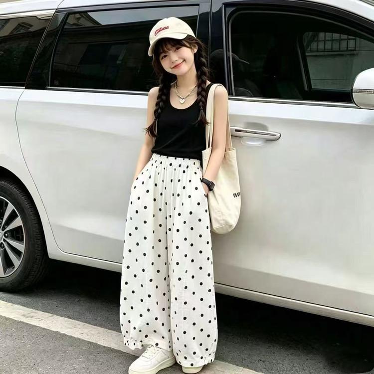 Girls' Summer Wave Point Casual Loose Pants