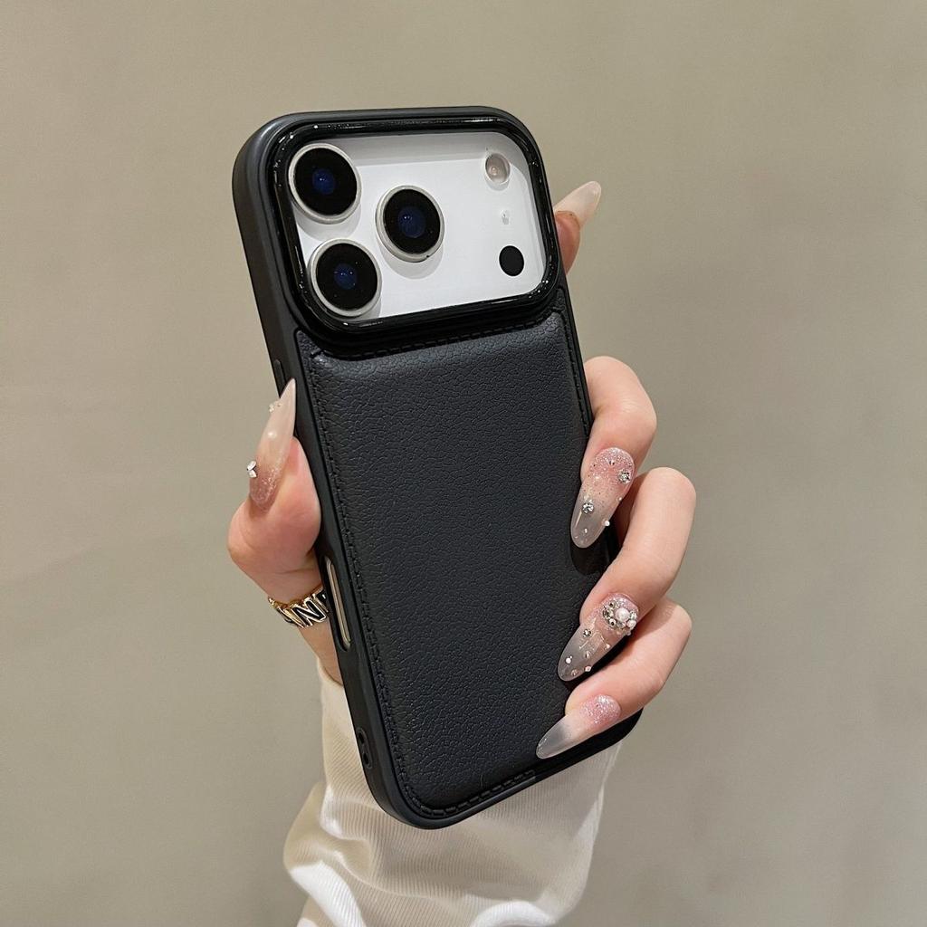 Роскошный Чехол для Телефона из Гладкой Барабанной Кожи Для iPhone 11 12 13 14 15 16 17 Pro Max Plus 17 Air Ударопрочный Бампер Чехол Покрытие