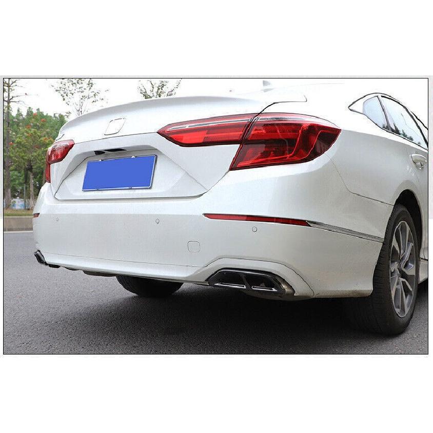 For Honda Accord 18-21 Black Titanium Rear Exhaust Muffler Tip Tail Pipe Trim 2P