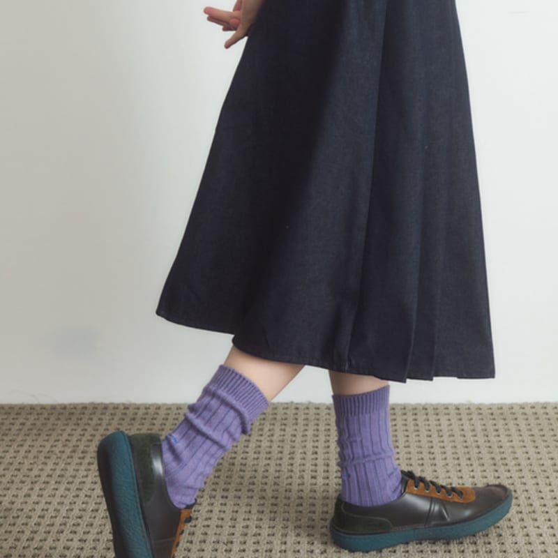 I Hate Monday [IHM25FWS07] Core Lip Socks Purple