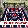 Custom Name Paris Saint-Germain _ PSG Crystal Velvet Floor Rug Personalized Text Soft Carpet Home Decor