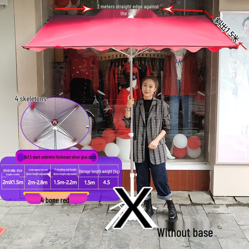 Складной уличный коммерческий солнцезащитный зонт с наклоном и козырьком