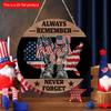 2D Flat 20*20cm1pc Always Remember Never Forget 4th of July Warrior Shoes and Flag Pattern Wooden Hanging Door Decor, USA Independence Day Patriotic