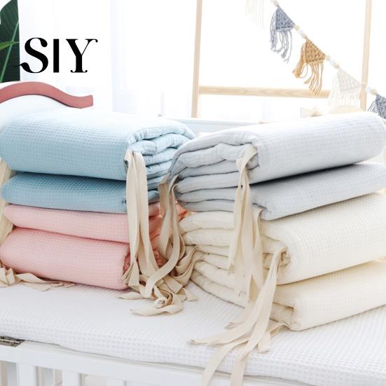 Baby Bed Pillow Infant Crib Liner Soft Texture Detachable Washable One-piece Cushion Bumper Protector for Home