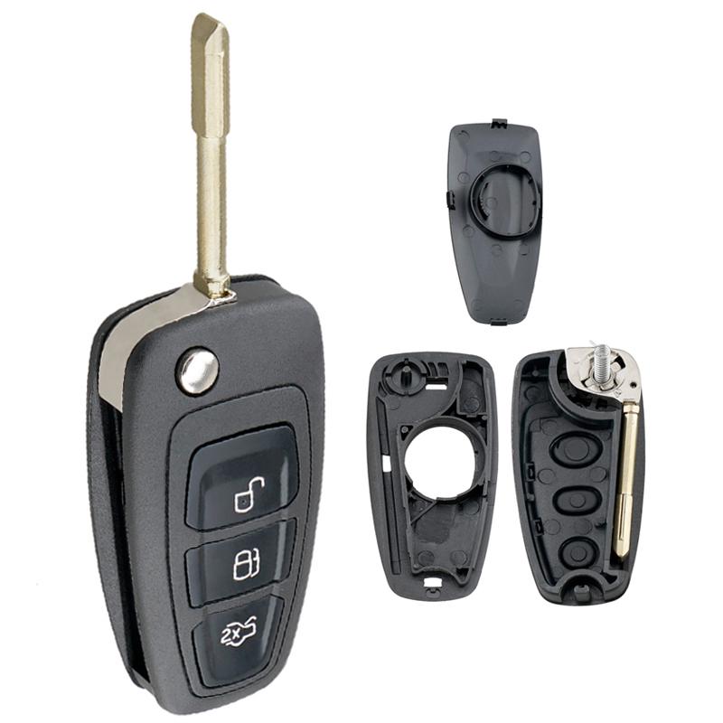 3 Buttons Car Key Fob Case Shell Flip Cover FO21 Blade Fit for Ford Focus Mk1 Mondeo Transit Connect