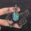 Abalone Shell Pendant Copper Wire Wrapped Gemstone Pendant Abalone Shell Jewelry Butterfly Pendant Gift For Him Handmade Copper Wire Jewelry