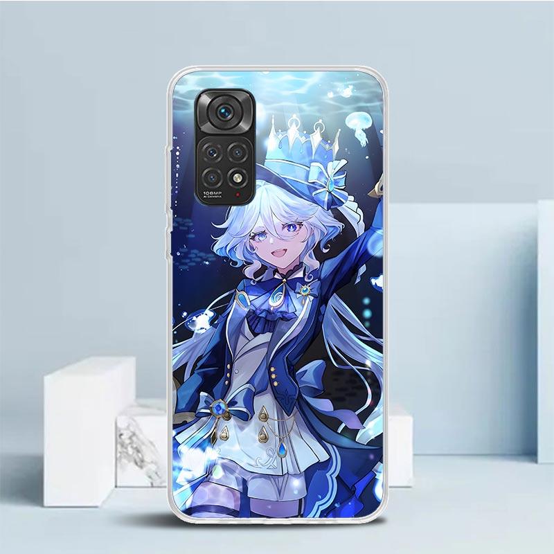Чехол-бампер Genshin Impact Furina для Xiaomi Redmi Note 15 14 13 12 Pro Plus Чехол для телефона 14S 11S 11T 11E 10S 10 4G С рисунком Оболочка R