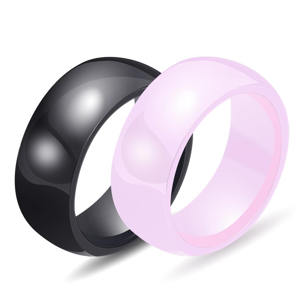 8mm Polished Ceramic Rings for Men Women Engagement Wedding Ring Jewelry Accessories