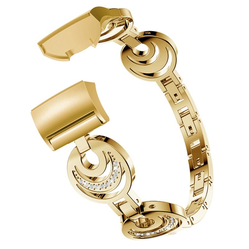 Металлический ремешок для Fitbit Charge 6/5, ремешок для часов, дизайн «Луна», украшение стразами, сменный