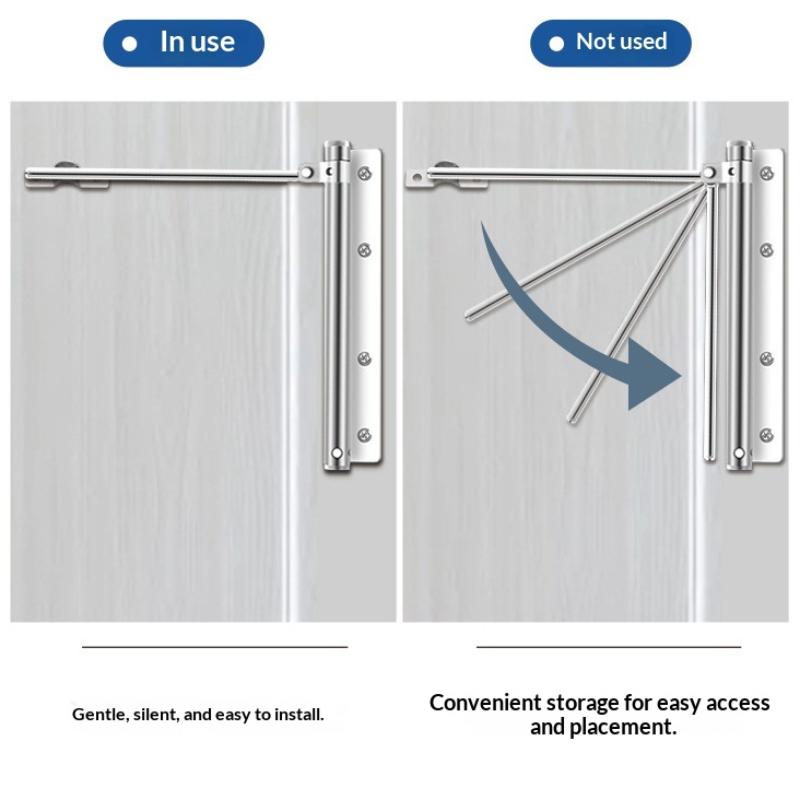 Easy Adjust Automatic Door Closer Stainless Steel Spring Silent Self Closing Hinge for Home Office Doors Holds Up to 25kg