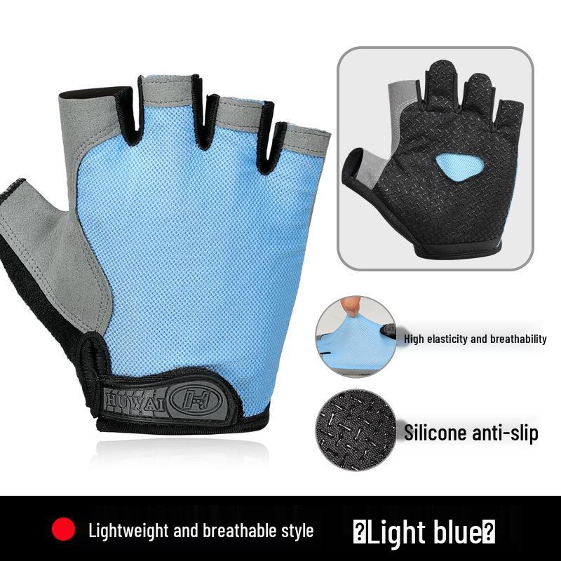 Unisex Breathable Half-Finger Fitness Gloves with Wrist Support and Anti-Slip Grip for Weightlifting and Exercise