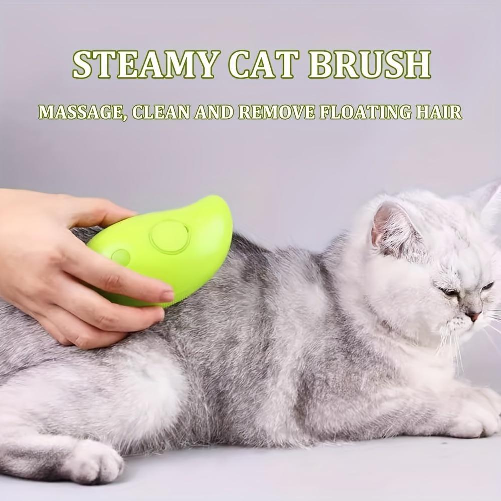 Cat Brush with Steam Function, Rechargeable Cat Slicker Brush with Liquid Inlet for Detangling and Massaging, Multifunctional Pet Hair Comb