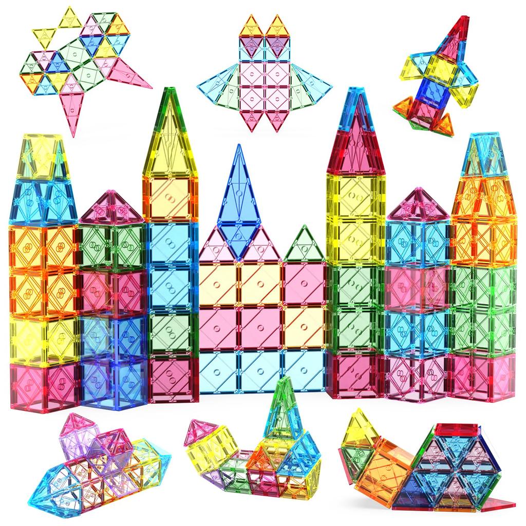 Magnetic Building Magnetic Magnetic Building Educational Toys for 3D Popular Toys for Girls and Christmas Gift Manual 97-Piece Blocks, 7.5cm Tiles,