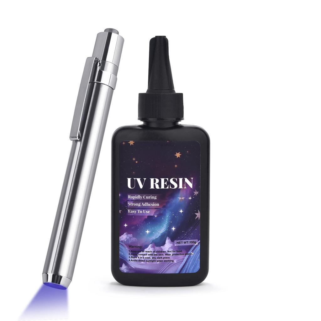 Комплект УФ-клея для склеивания и сварки. Суперклей для УФ-склеивания с черным светом, быстросохнущий для склеивания стекла, металла, дерева, камня, керамики.