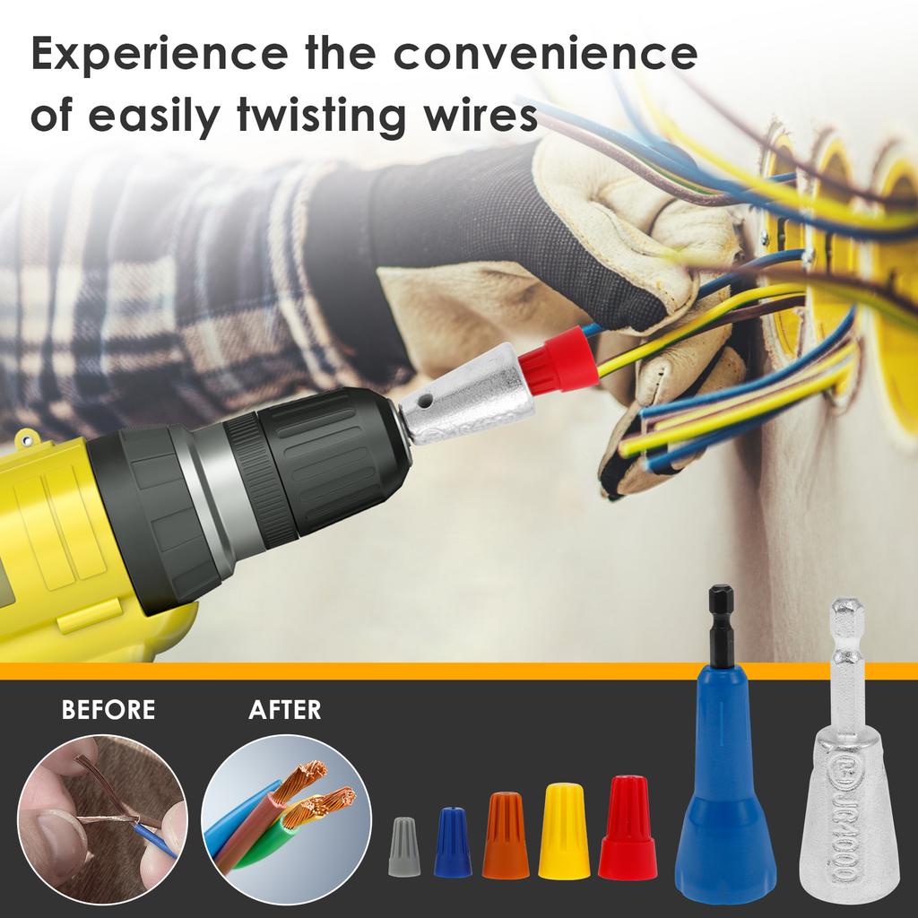 2in1 Electric Wire Stripper and Cable Twisting Tool Power Drill Driver Fast Wire Peeling Machine for AWG 6/8/10/12/14 Gauge Wire