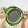 2 Pack Collapsible Colander Set, Emptycolor Foldable Collapsible Strainers for Kitchen, Small Round Colander with Base and Handles for Pasta, Fruit,
